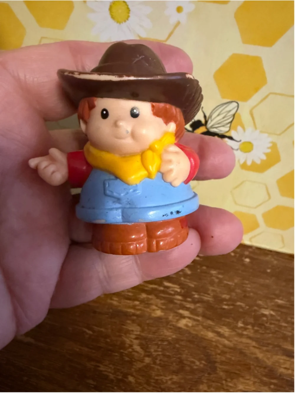 Fisher Price Little People Figure Lot 6 Baby Cradle Cowboy Farmer Grandpa Replac